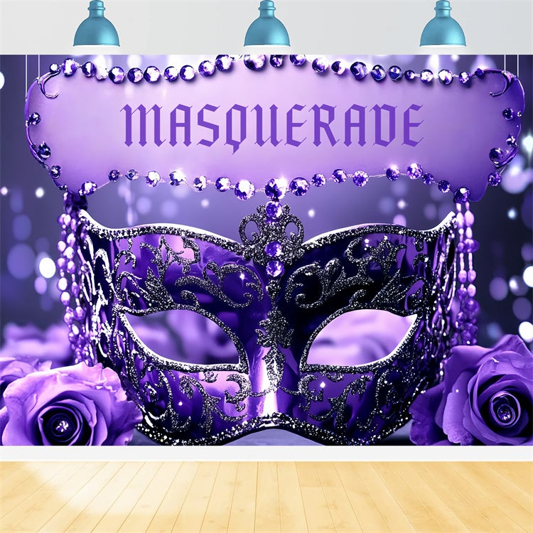 Toile de fond Mascarade Masque Violet Glamour Gemme CSH5-251