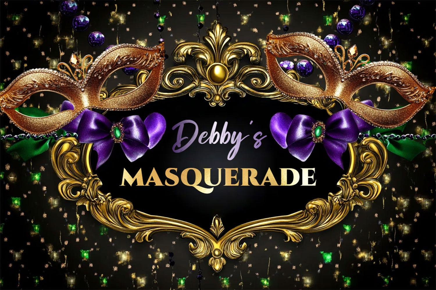 Toile de fond Mascarade Masque Luxe Étincelant Personnalisé CSH5-256