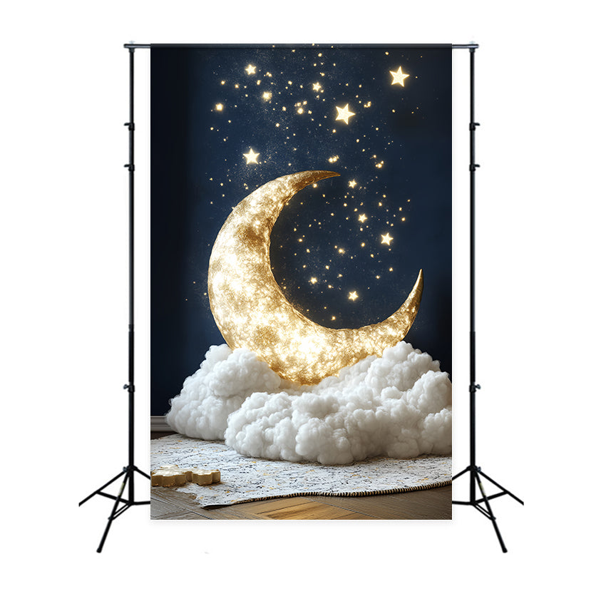 Toile de fond Lune et Étoiles Merveille Ciel Nocturne Nouveau-né CSH5-257