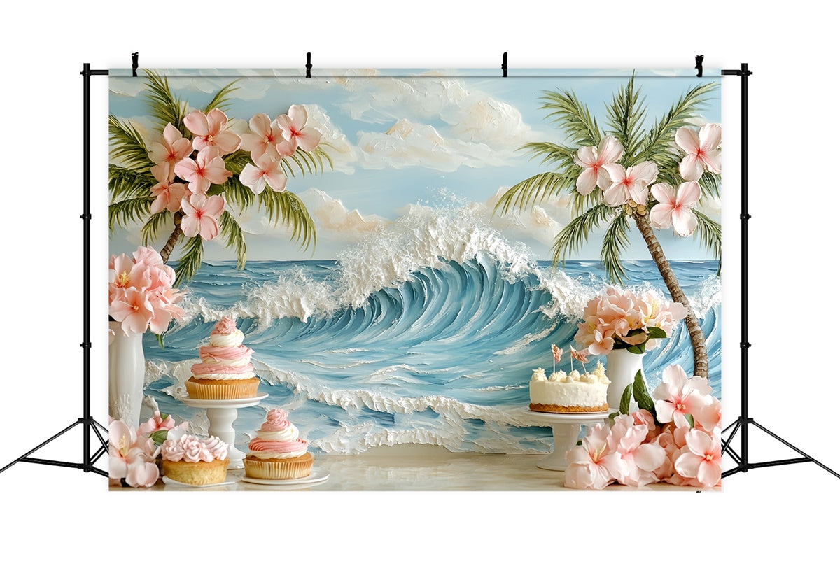 Toile de fond Nouveau-né Fête Fleur de Palmier CSH5-259