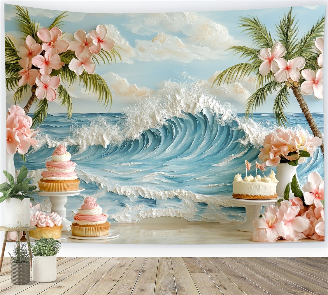 Toile de fond Nouveau-né Fête Fleur de Palmier CSH5-259