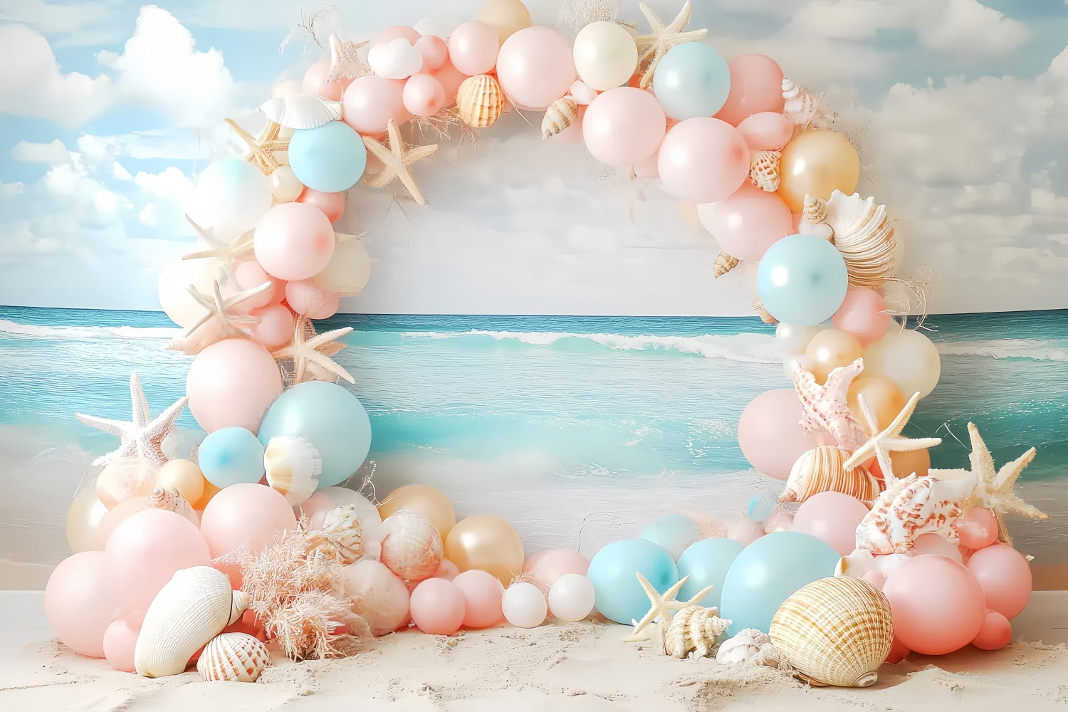 Toile de fond Enfants Fantaisie Ballon Plage CSH5-260