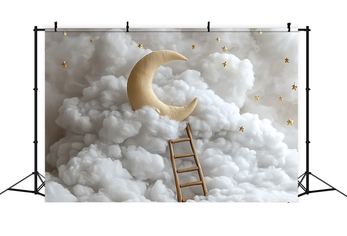 Toile de fond Lune et Étoiles Lune Dorée Escalade Nouveau-né CSH5-261