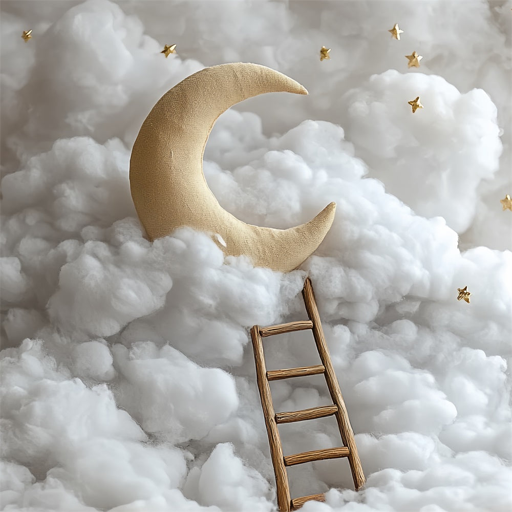 Toile de fond Lune et Étoiles Lune Dorée Escalade Nouveau-né CSH5-261