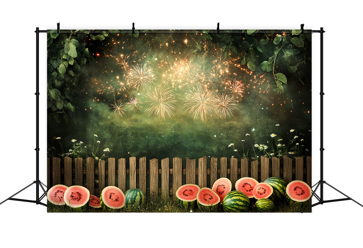 Toile de fond Feux d’Artifice Jardin Étincelant Pastèque Enfants CSH5-262