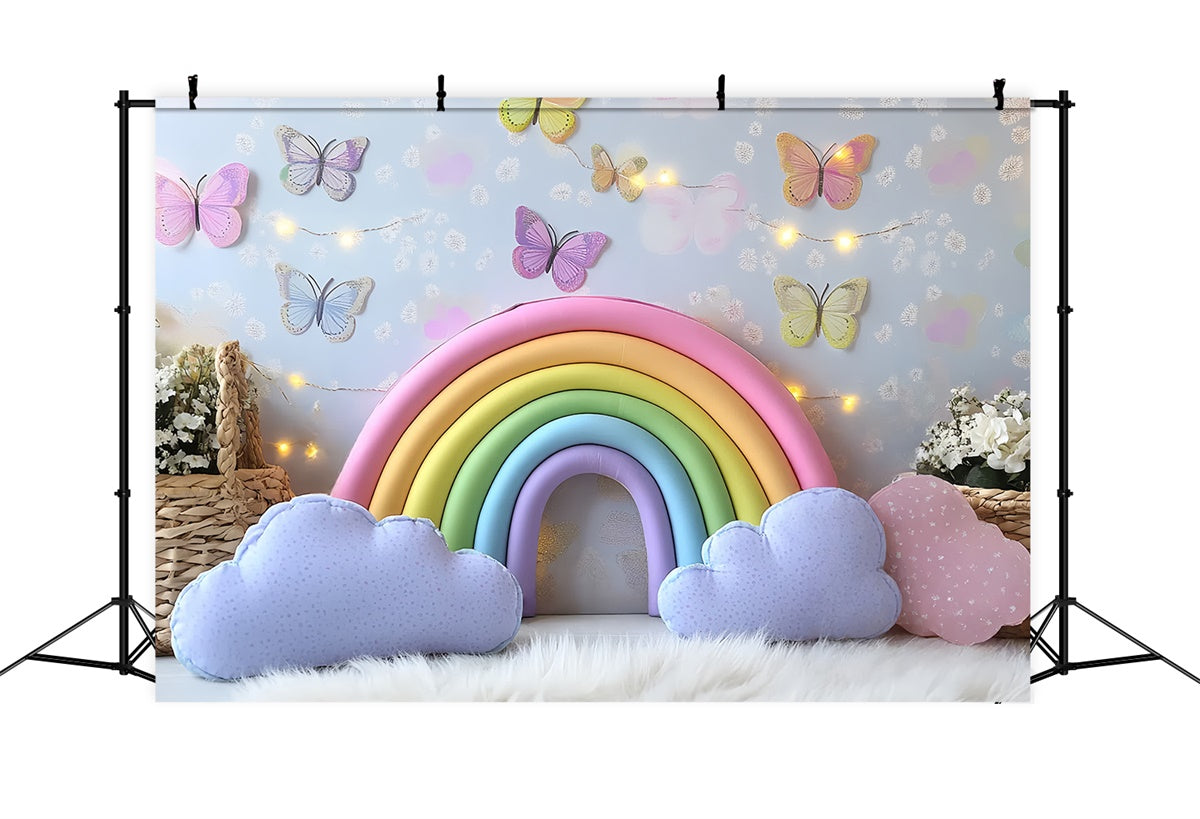 Toile de fond Arc-en-Ciel Papillon Bonheur Arc-en-Ciel Nouveau-né CSH5-269