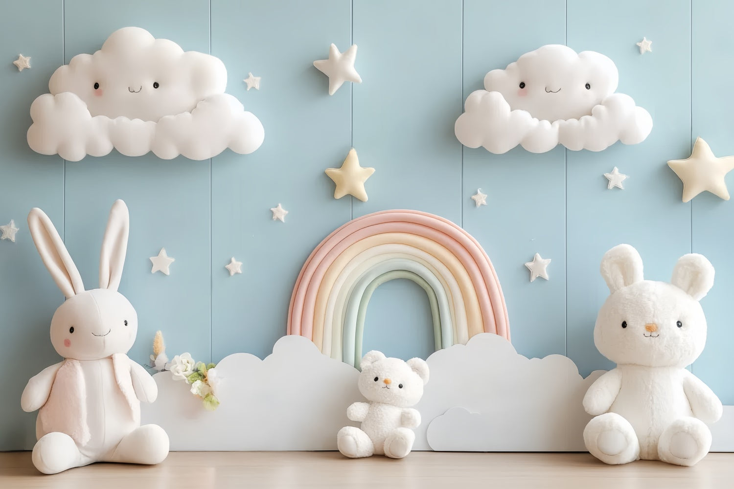 Toile de fond Photographie Nouveau-né Nuage Arc-en-Ciel Lapin CSH5-278