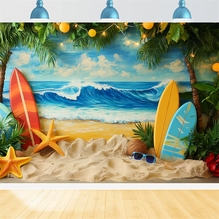 Toile de fond Enfants Paradis Vague Tropicale CSH5-281