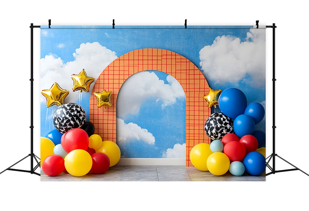 Toile de fond Photo Enfants Rêve Ballon Ciel Bleu CSH5-284