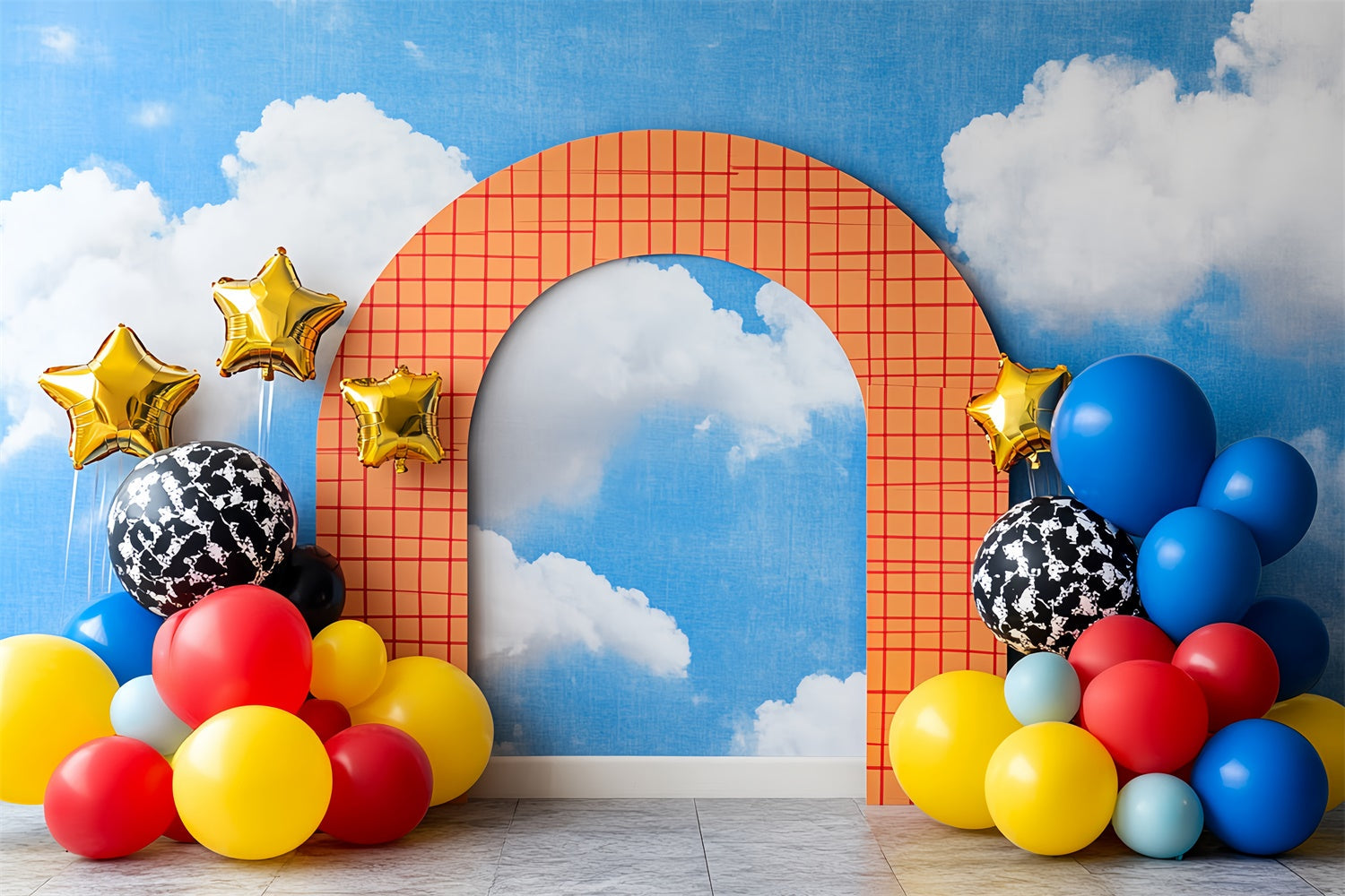 Toile de fond Photo Enfants Rêve Ballon Ciel Bleu CSH5-284