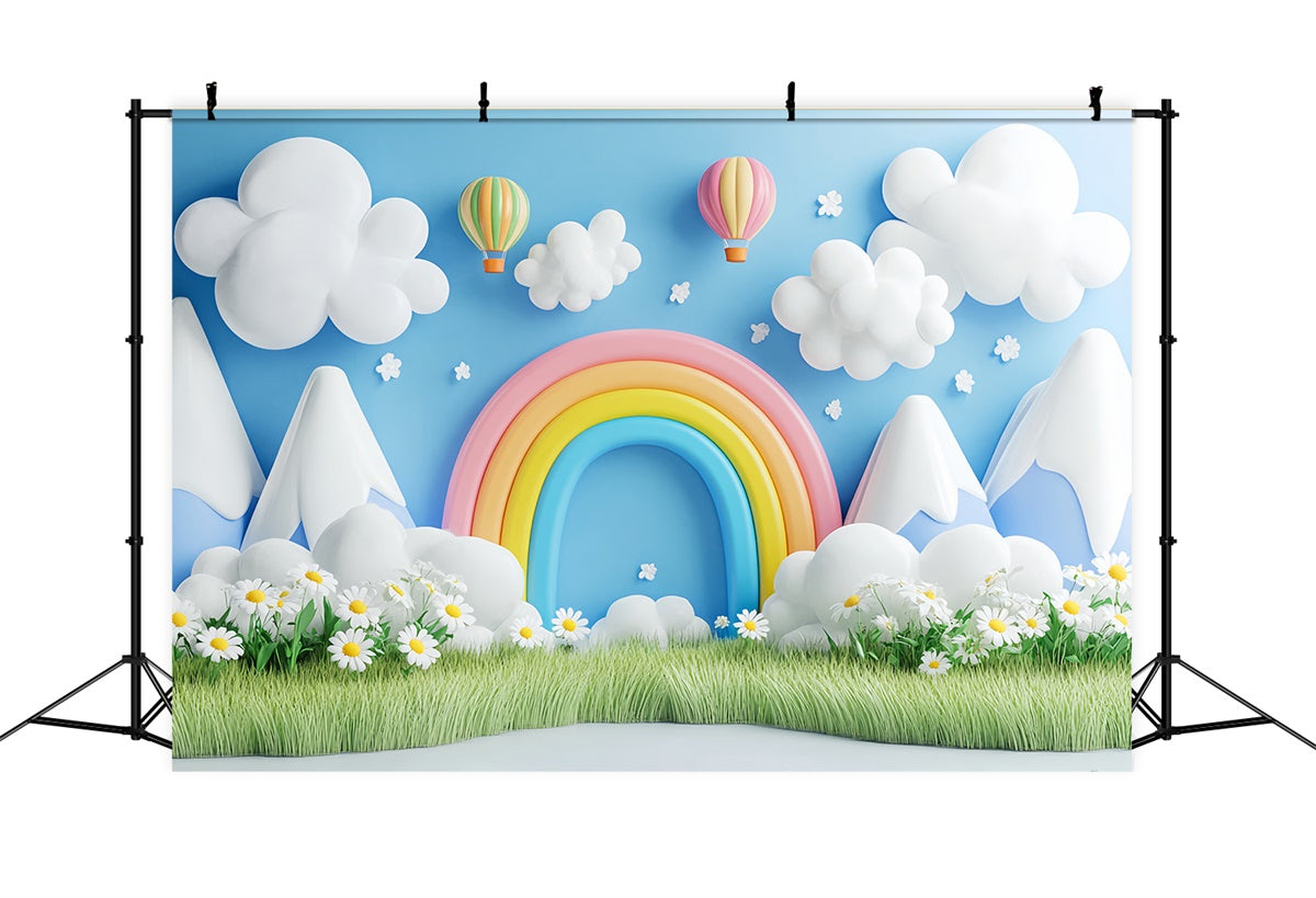 Toile de fond Nouveau-né Prairie Ballon Nuage CSH5-286