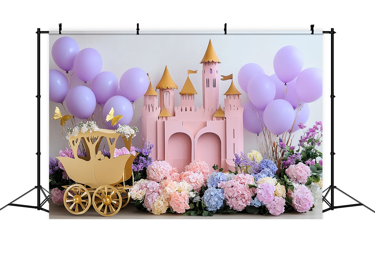 Toile de fond Château Palais Fleur Rosée Enfants CSH5-289