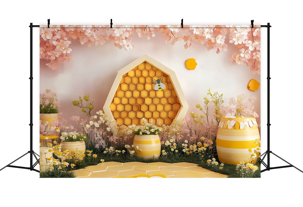 Toile de fond Enfants Jardin Fleur Marguerite Abeille CSH5-295
