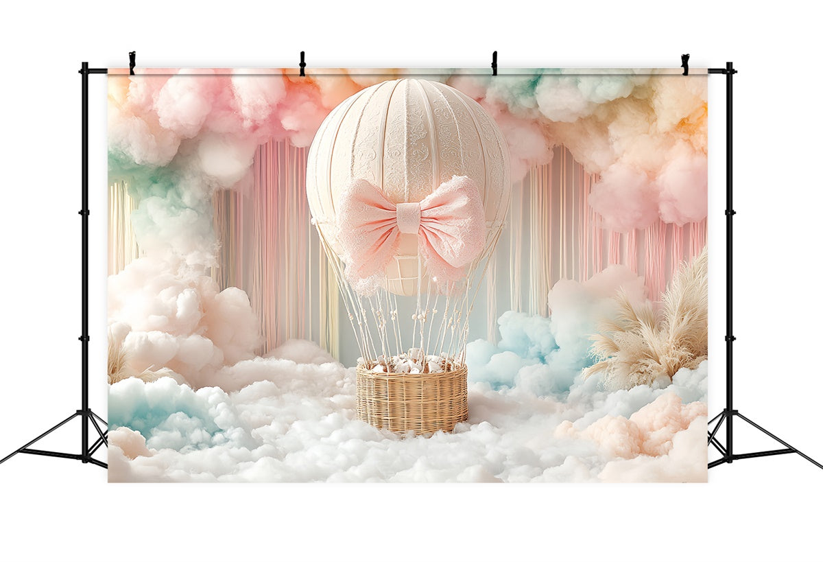 Toile de fond Nouveau-né Balade Ballon Nuage Rosé CSH5-297