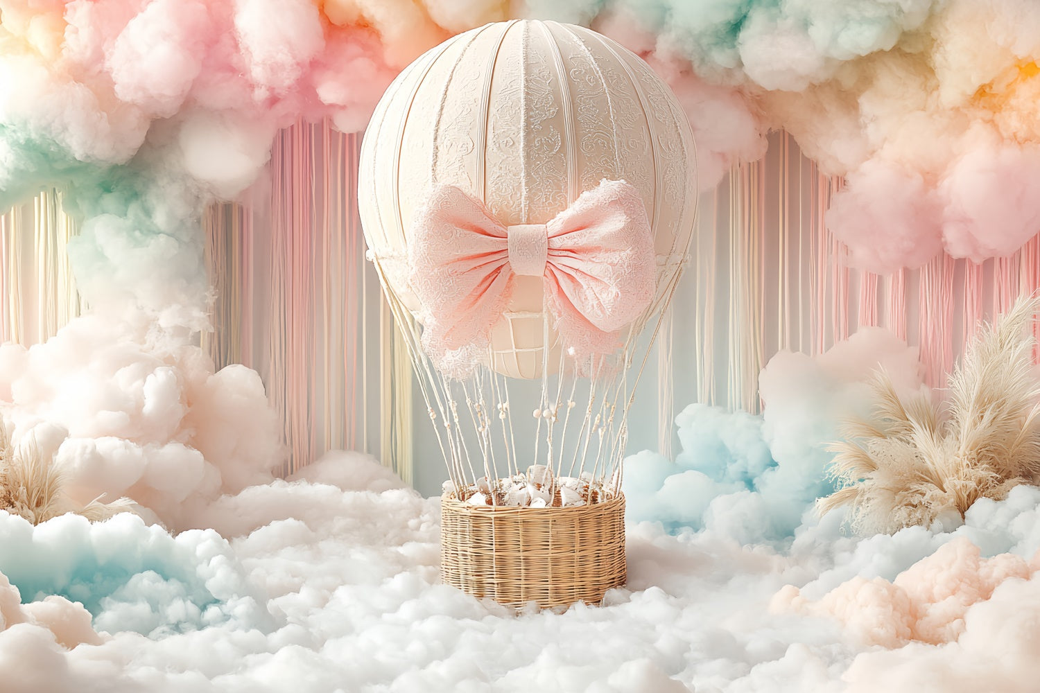Toile de fond Nouveau-né Balade Ballon Nuage Rosé CSH5-297
