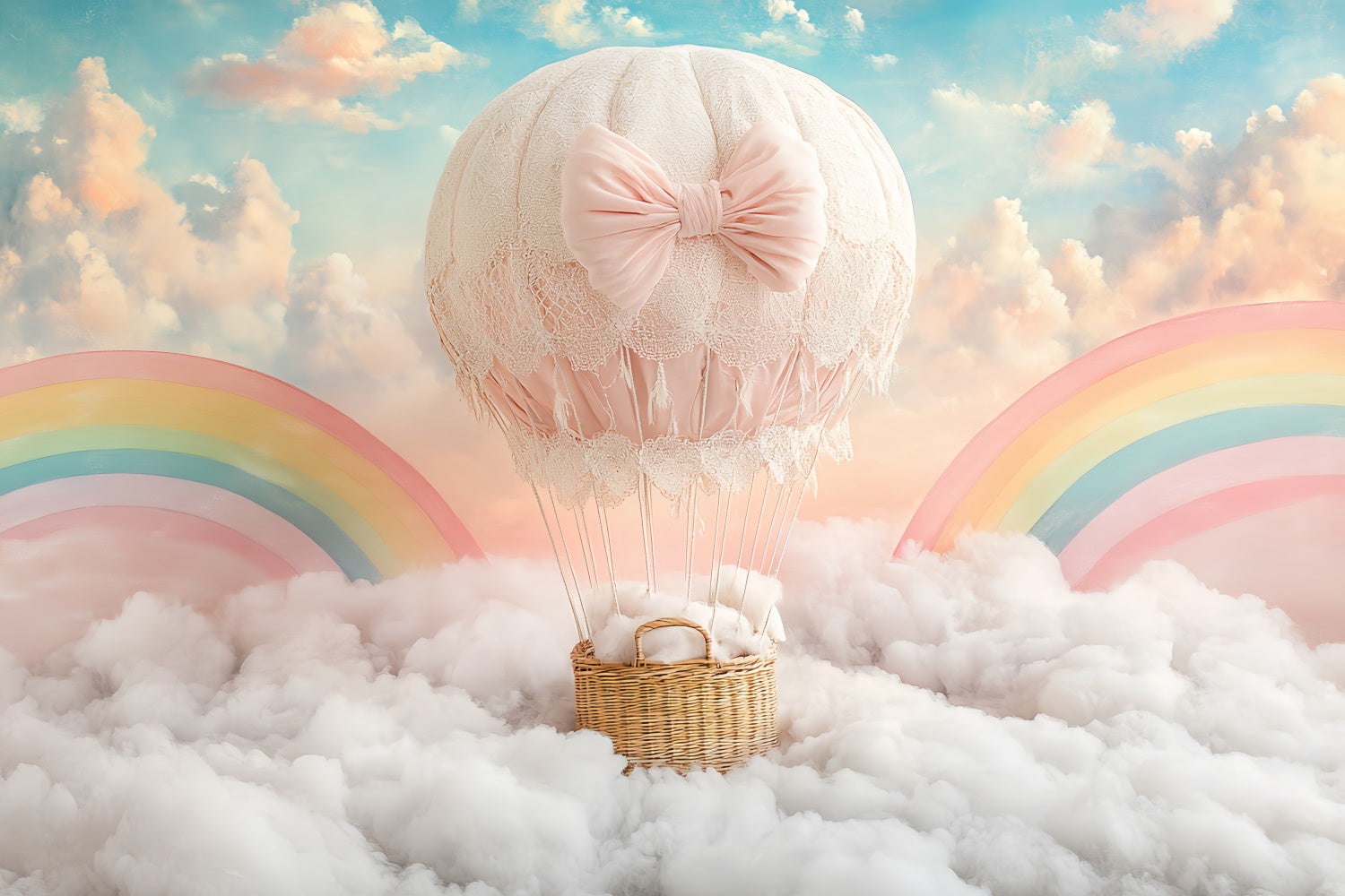 Toile de fond Enfants Voyage Ballon Nuage Arc-en-Ciel CSH5-298