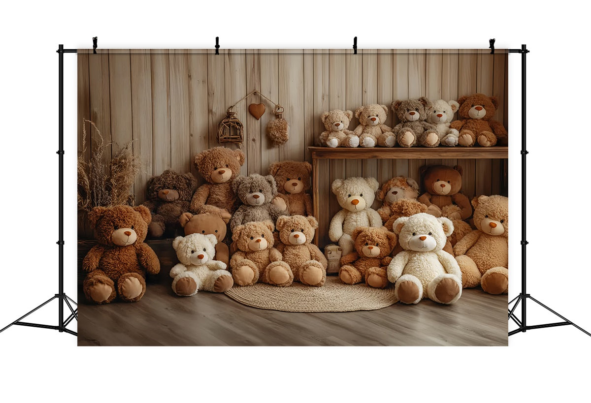 Toile de fond Photo Enfants Ours En Peluche Bois Mignon CSH5-300