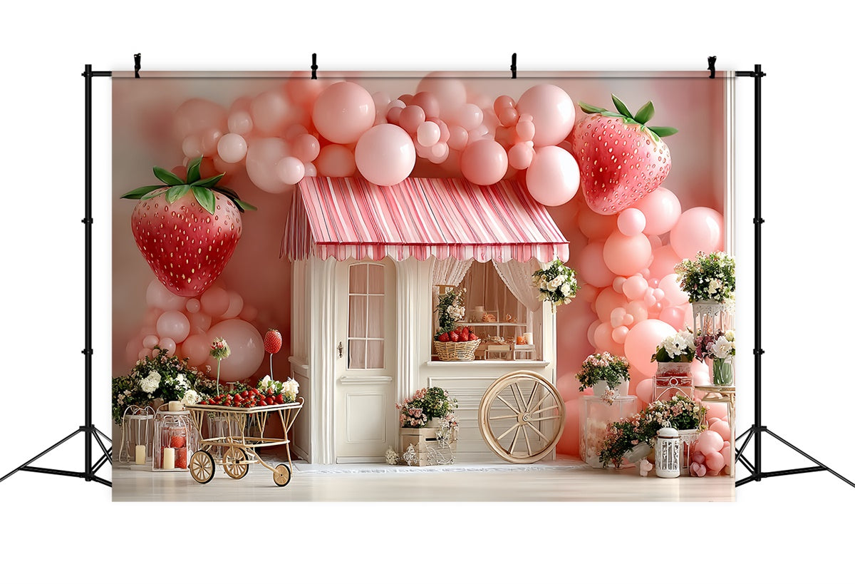 Toile de fond Fraise Ballon Cottage Fraise CSH5-303