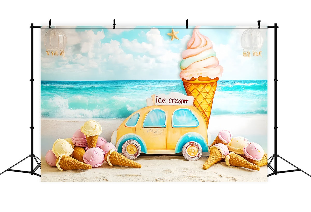 Toile de fond Plage Été Rêves Glace Enfants CSH5-305