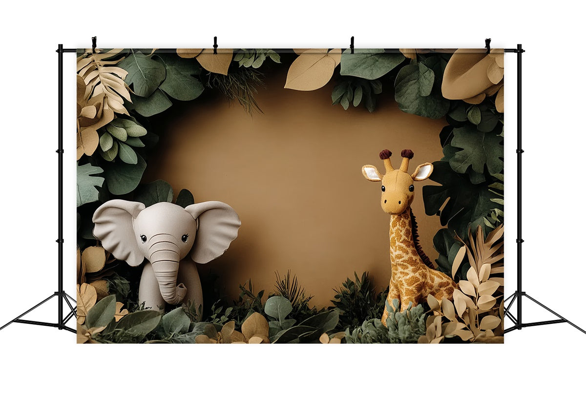 Toile de fond Nouveau-né Safari Feuilles Forêt CSH5-308
