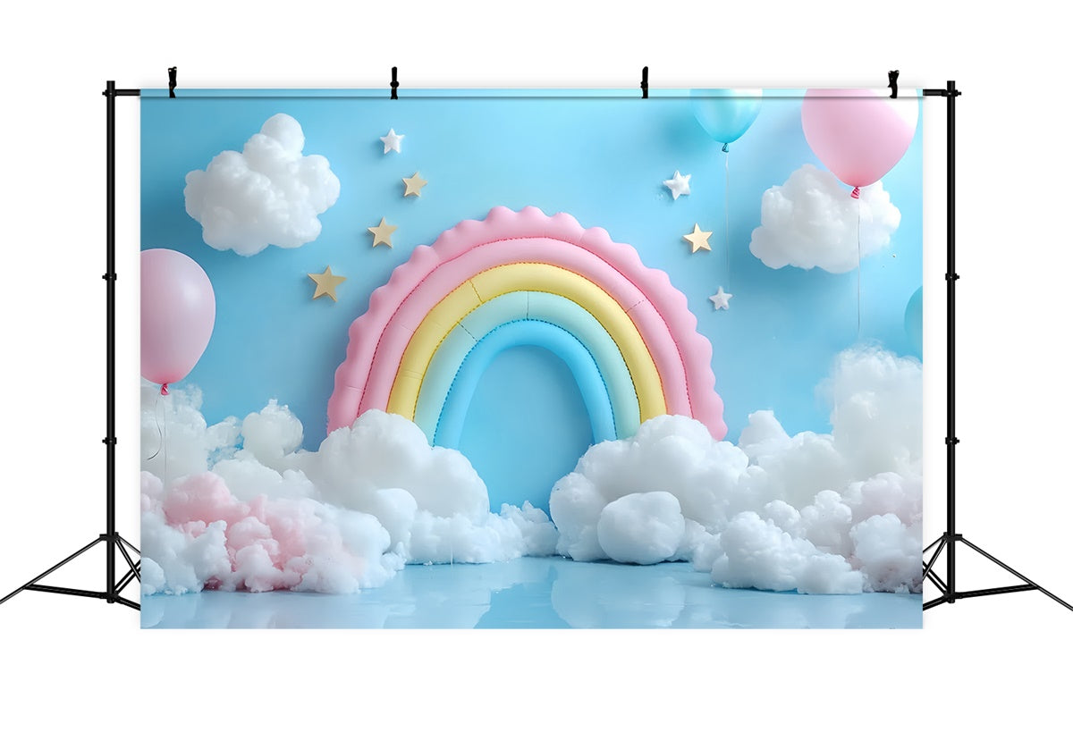 Toile de fond Arc-en-Ciel Paradis Ballon Nuage Enfants CSH5-310