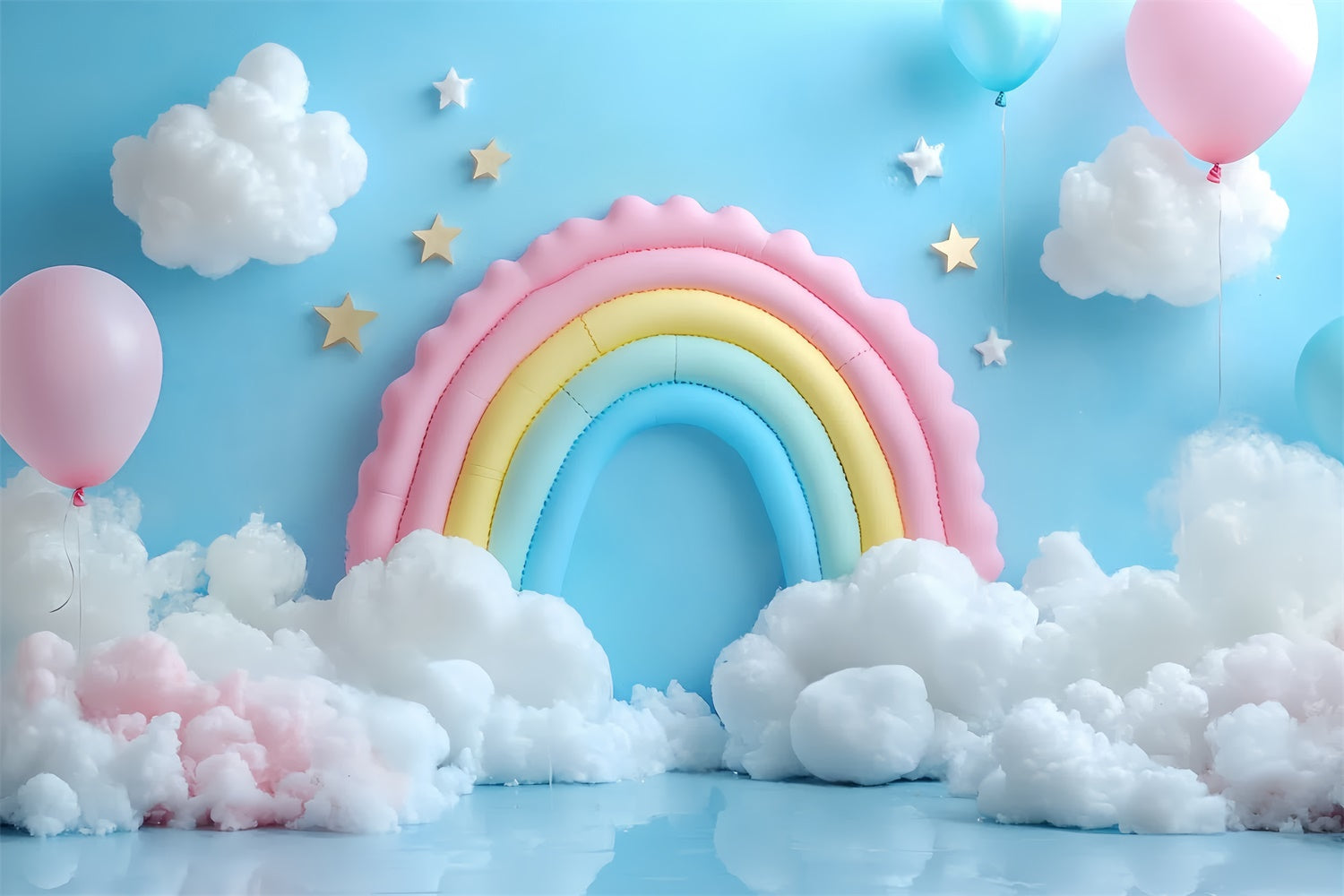 Toile de fond Arc-en-Ciel Paradis Ballon Nuage Enfants CSH5-310