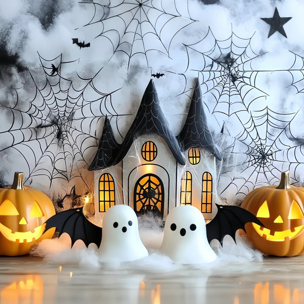 Toile de fond Halloween Maison Citrouille Lumineuse Enfants CSH5-311