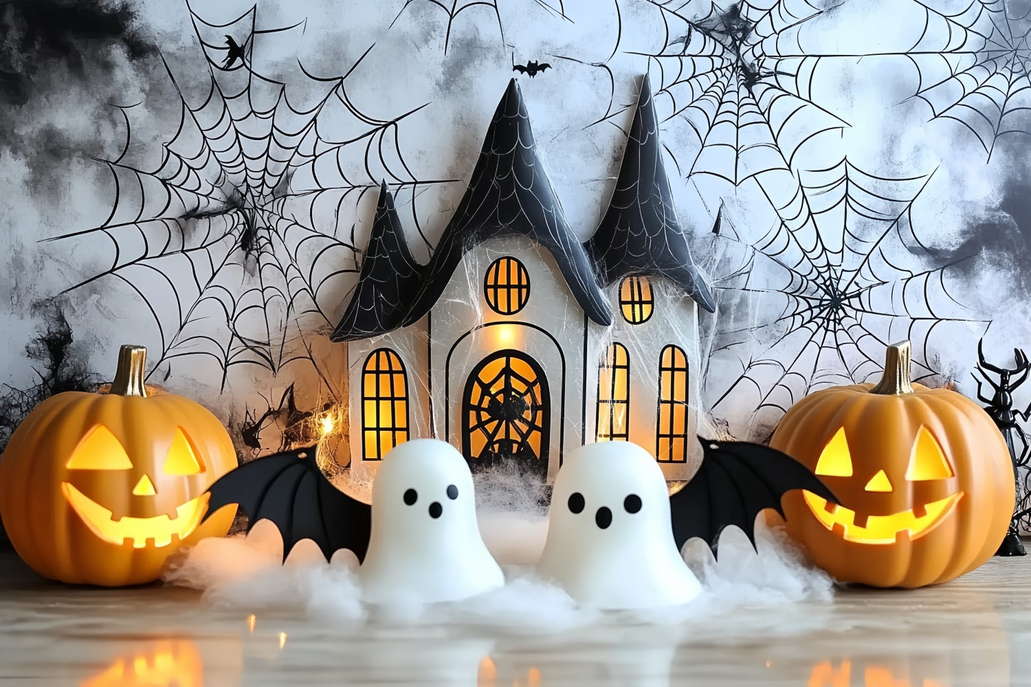 Toile de fond Halloween Maison Citrouille Lumineuse Enfants CSH5-311