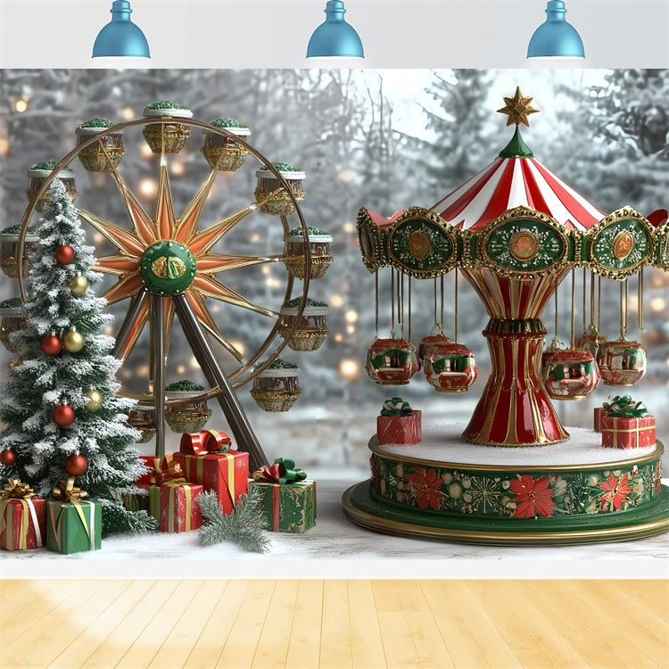 Toile de fond Noël Grande Roue Joie Enfants CSH5-317