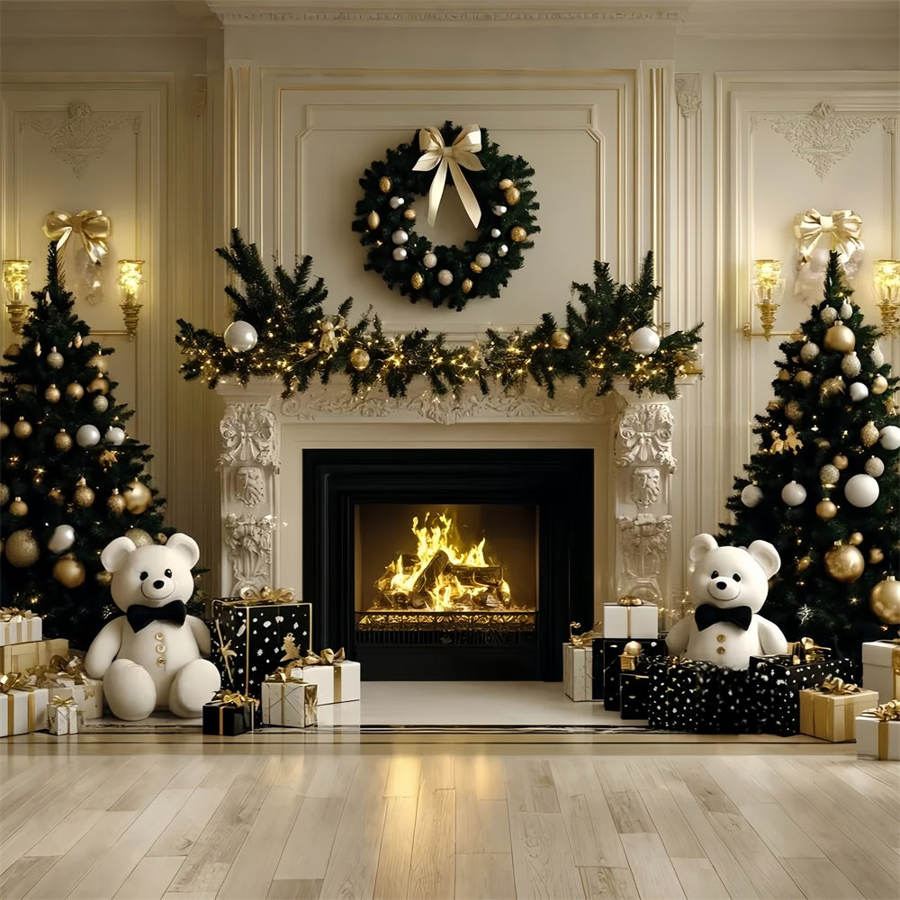 Toile de fond Noël Charme Ourson Confort Enfants CSH5-319