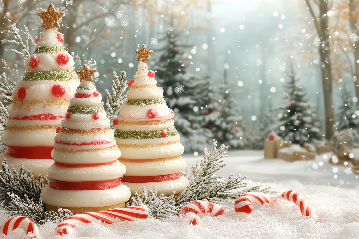 Toile de fond Photo Noël Forêt Douce Enfants CSH5-325