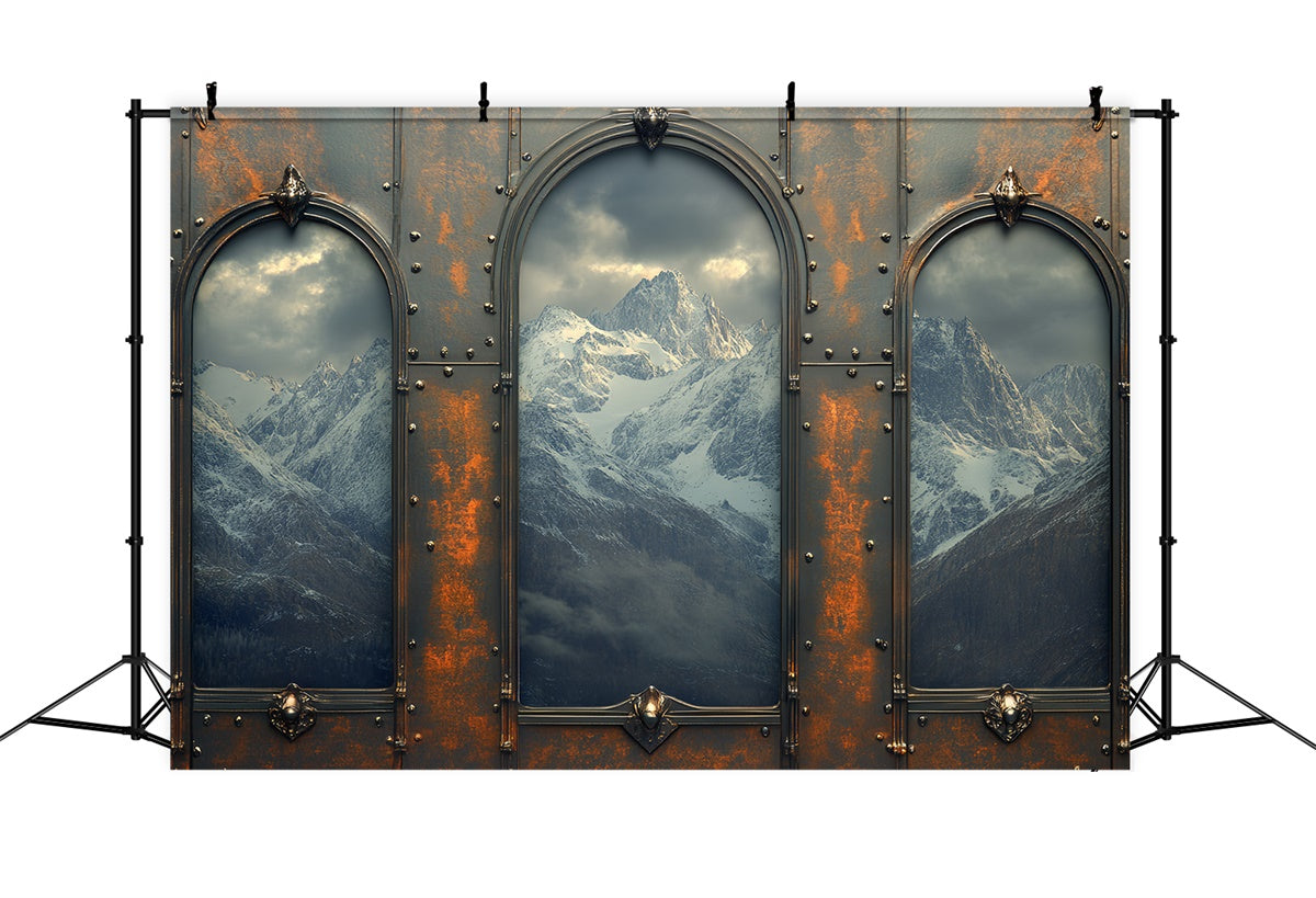 Toile de fond Fête des Pères Fenêtre Métal Montagne CSH5-38