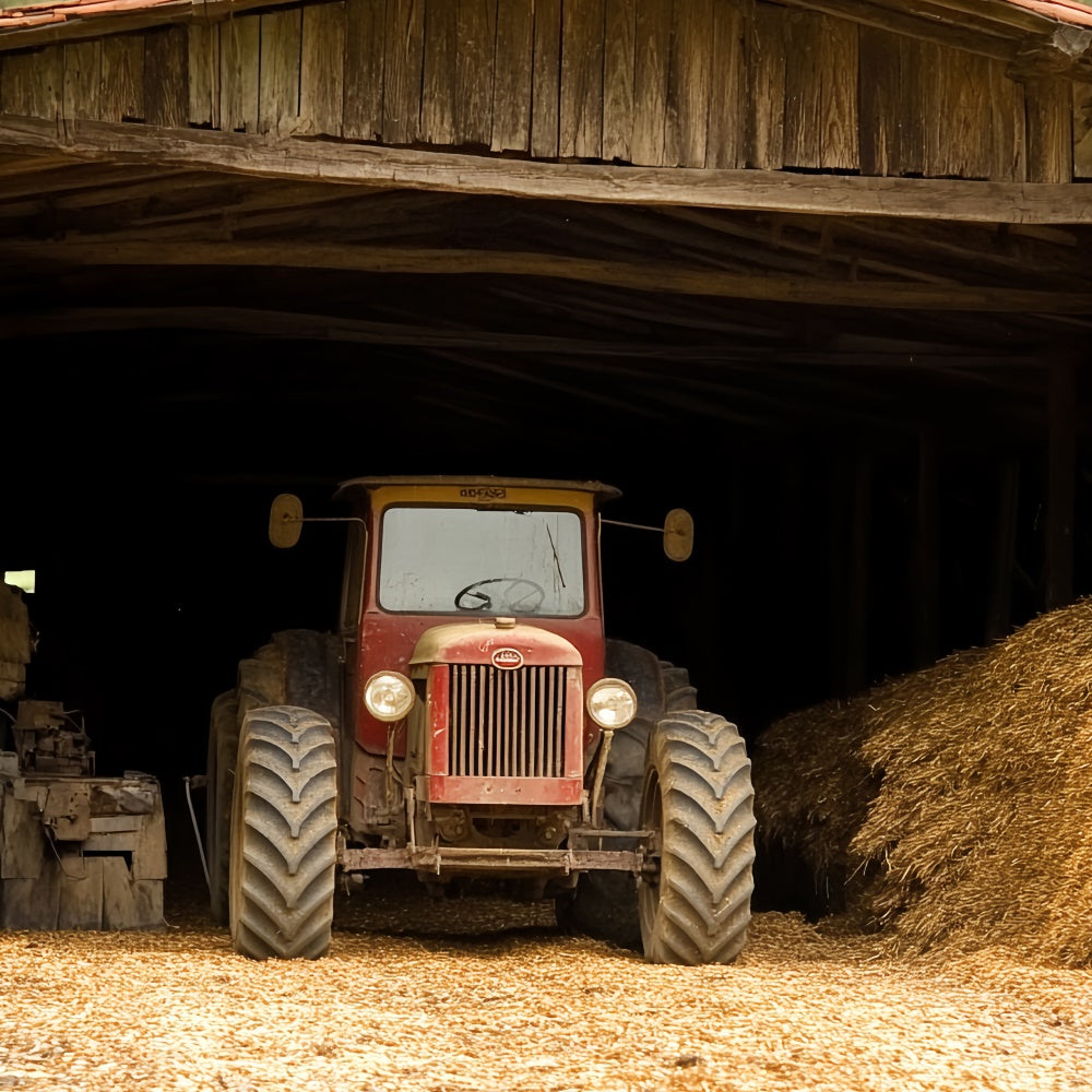 Toile de fond Bonne Fête des Pères Grange Campagne Tracteur CSH5-44