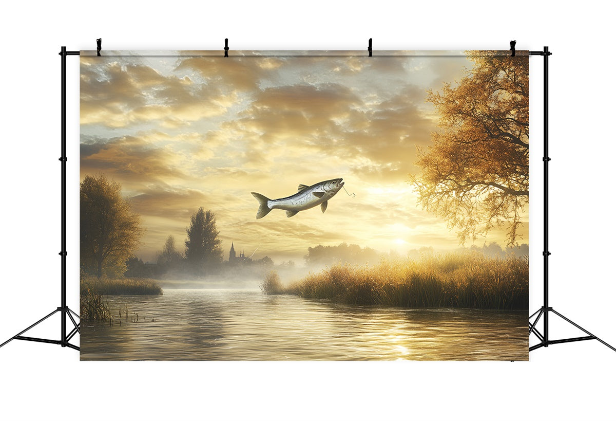 Toile de fond Fête des Pères Rivière Tranquille Pêche CSH5-54