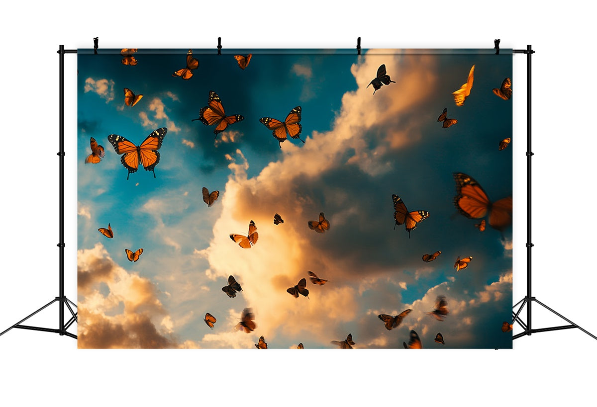 Toile de fond Été Nuages Dramatiques Papillons CSH5-73