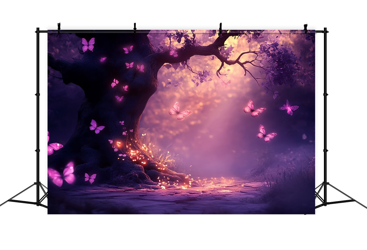 Toile de fond Papillons Forêt Magique Lumineuse Été CSH5-75