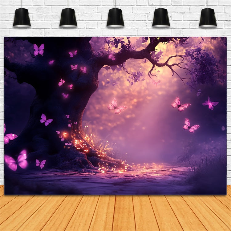 Toile de fond Papillons Forêt Magique Lumineuse Été CSH5-75