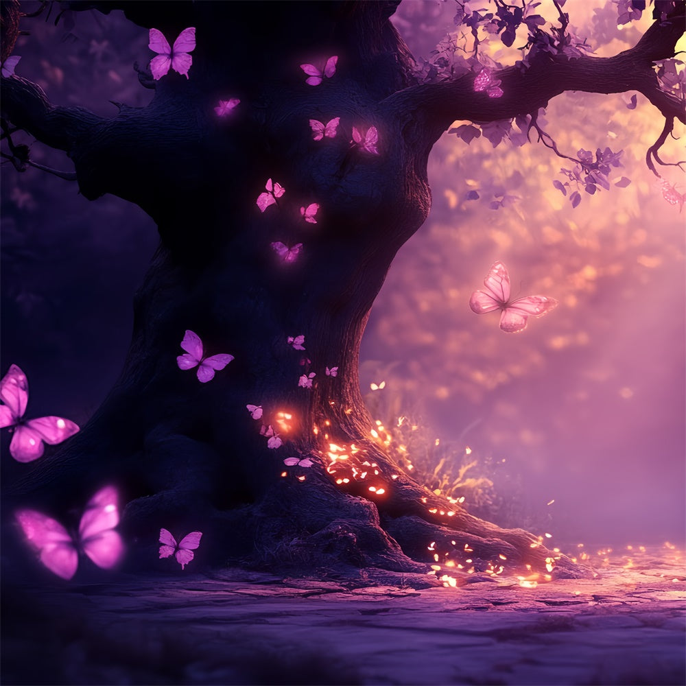 Toile de fond Papillons Forêt Magique Lumineuse Été CSH5-75