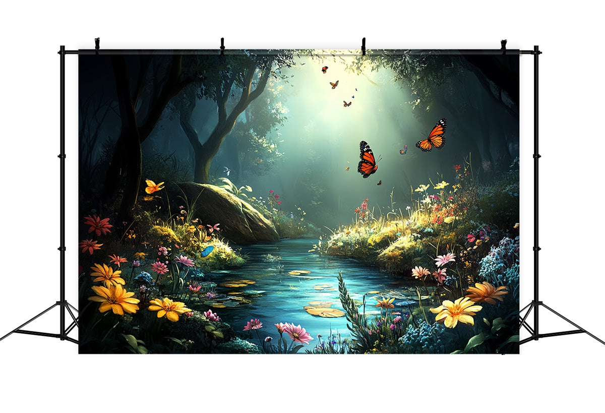 Toile de fond Papillons Forêt Enchantée RuisPlage & Meru Été CSH5-79