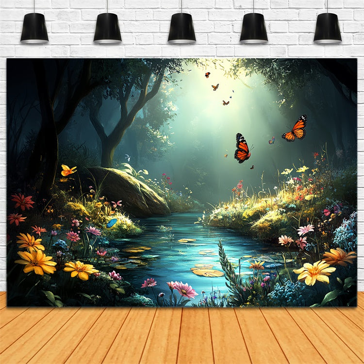 Toile de fond Papillons Forêt Enchantée RuisPlage & Meru Été CSH5-79