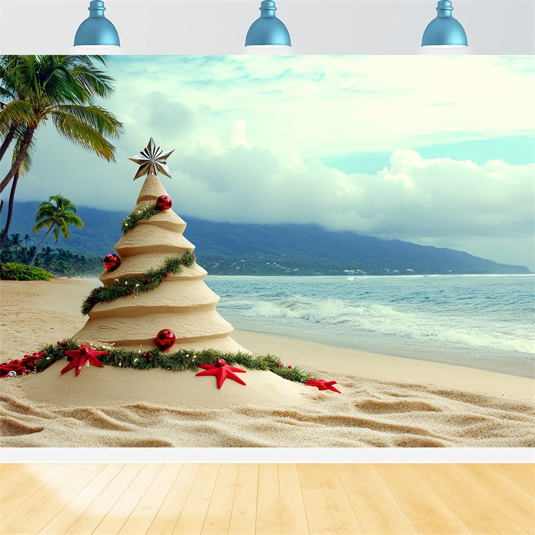 Toile de fond de Plage Noël à la Plage Été CSH5-82