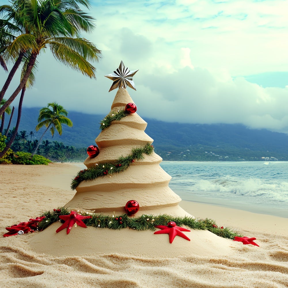 Toile de fond de Plage Noël à la Plage Été CSH5-82