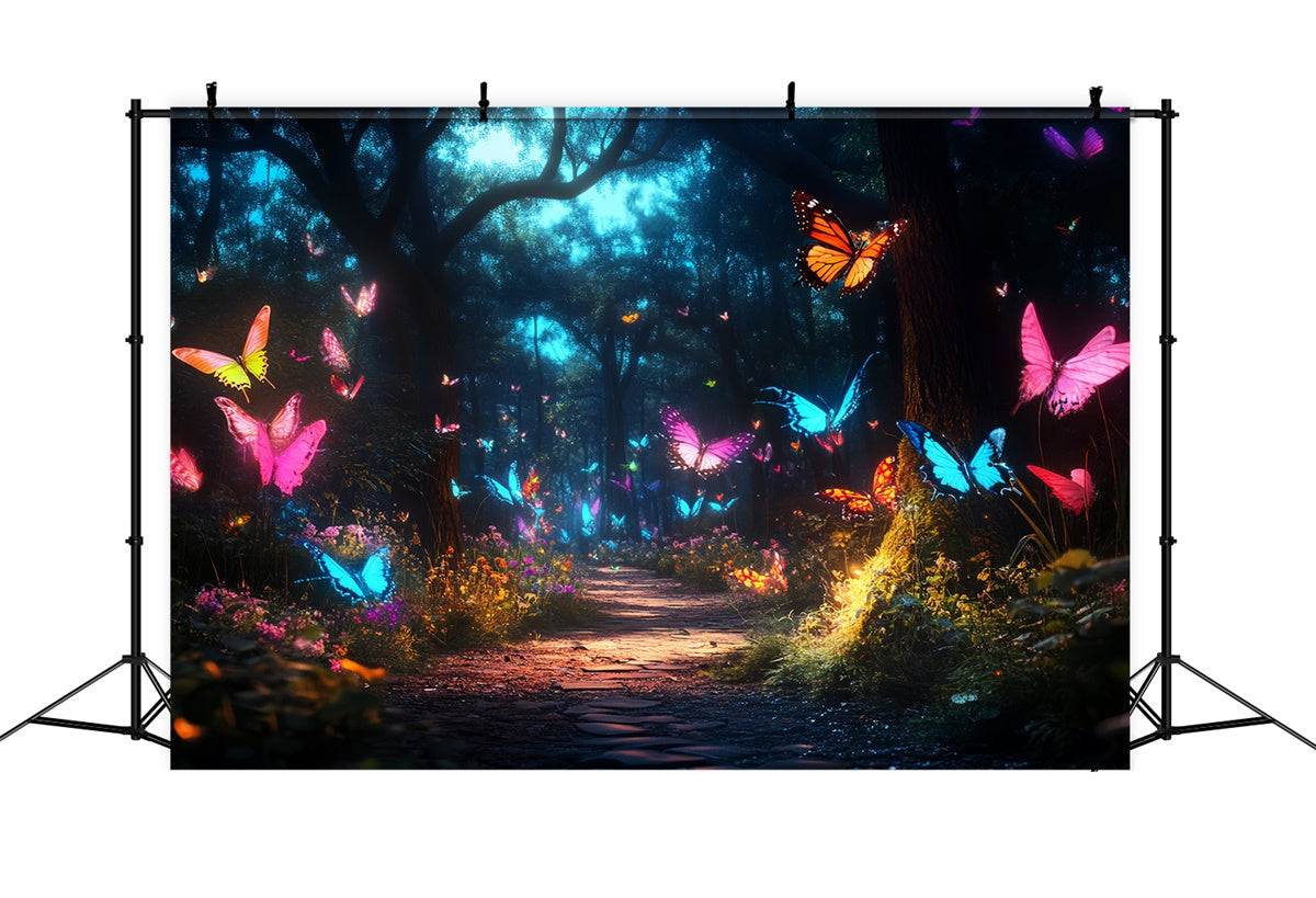 Toile de fond Papillons Sentier Lumineux Forêt Été CSH5-84