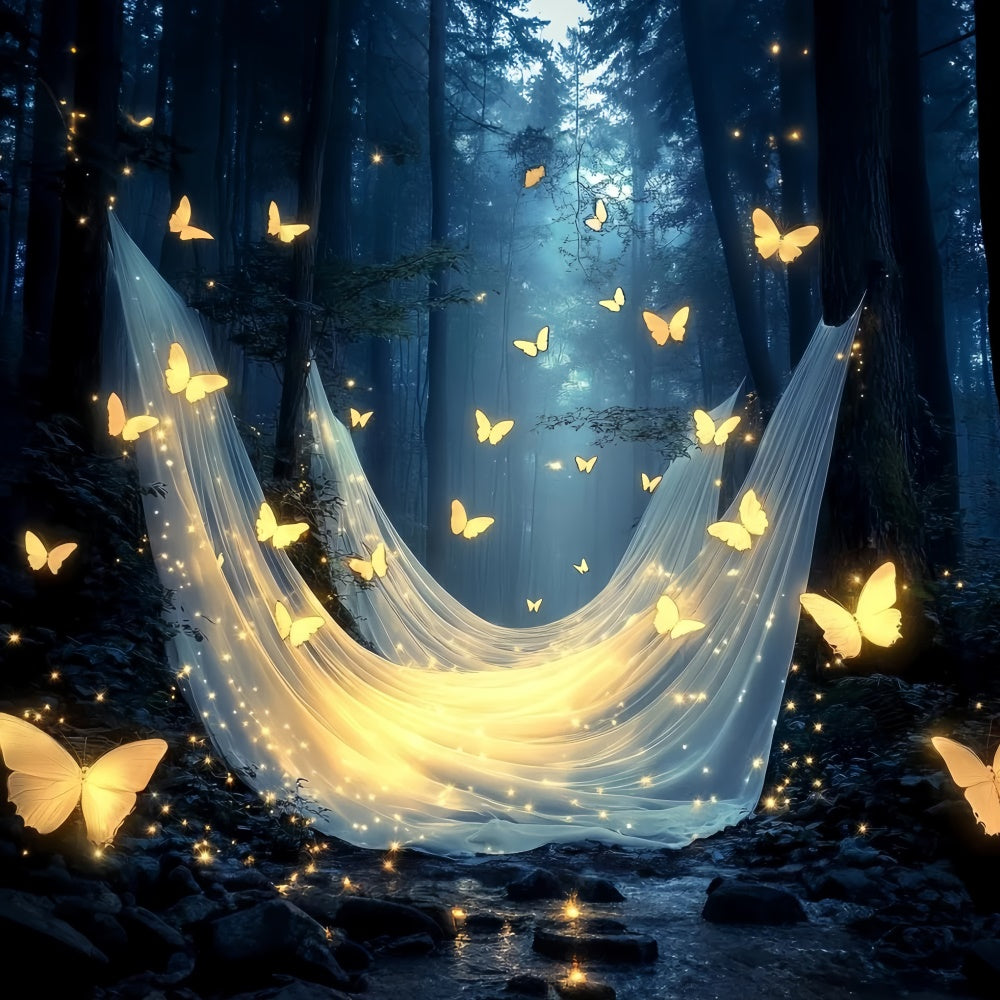 Toile de fond Papillons Forêt Magique Luminescente Été CSH5-86