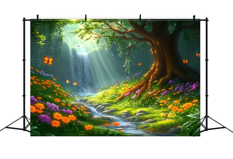 Toile de fond Été Prairie Cascade Ensoleillée CSH5-90
