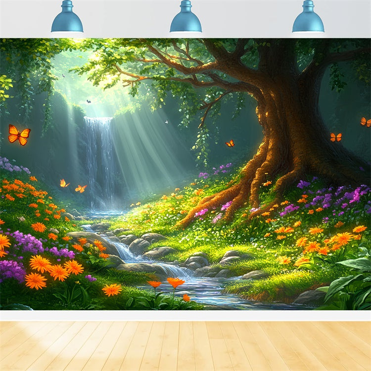 Toile de fond Été Prairie Cascade Ensoleillée CSH5-90