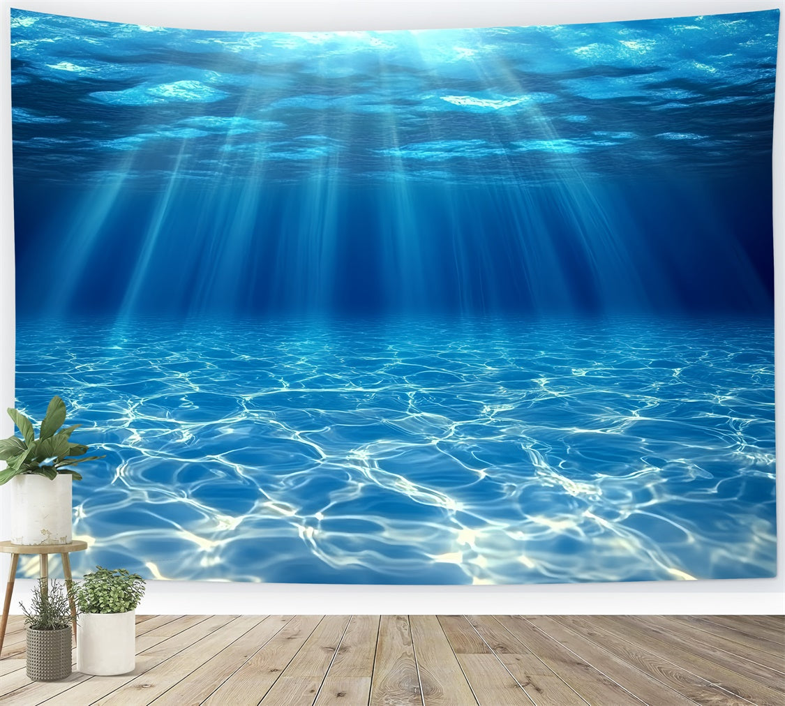 Toile de fond Sous-Marine Océan Bleu Rayons de Lumière Été CSH5-96