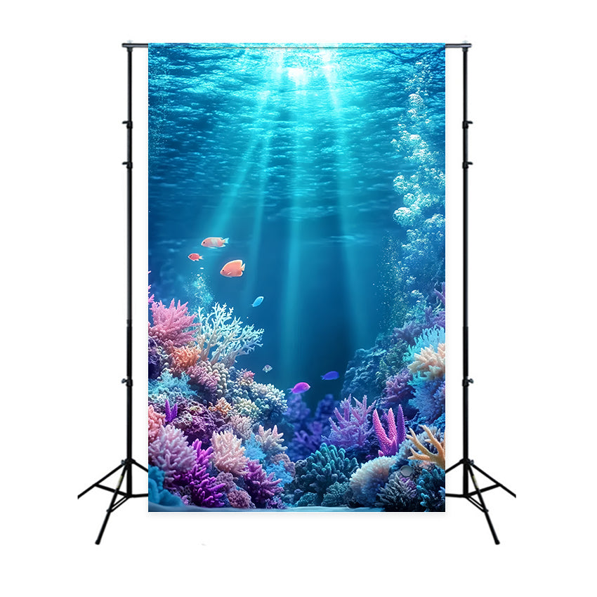 Toile de fond Été Récif Corallien Coloré Océan CSH5-97