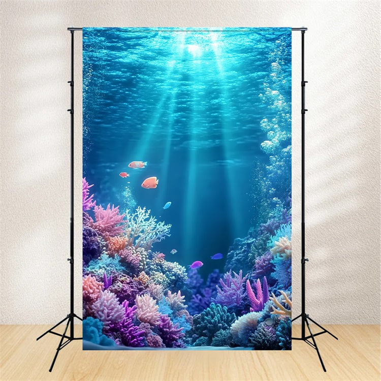 Toile de fond Été Récif Corallien Coloré Océan CSH5-97