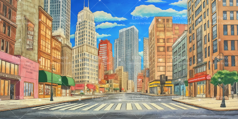 Toile de fond Theatre Rue de New York en Journée CSH510-T28